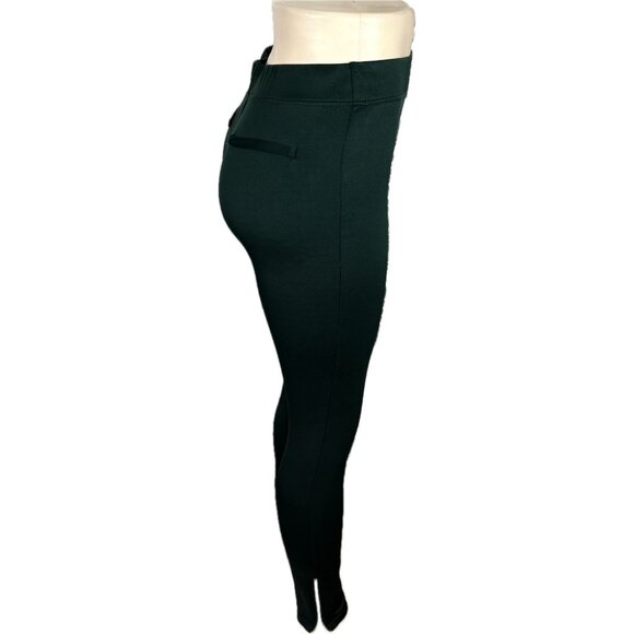 French Laundry M Green Stretch Elastic Waist Faux Back Pockets Ankle Zip Pants - Picture 3 of 6